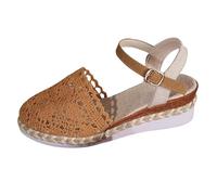 Sandales et Mules Femmes Été Confortable Pantoufles Sandales tissées Baotou à boucle unique pour femmes style élégant et polyvalent parfaites pour printemps été en Europe Amérique (Brown, 36)