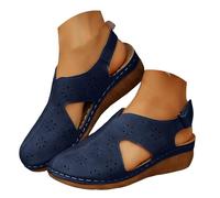 Sandales Et Mules Pour Femme Chic Sandale Élégantes Légères Confortable De Marche Compensées Plateforme Antidérapante Sandales Confortables Orthopedique Sandale Confortable Compensée (Blue, 42)