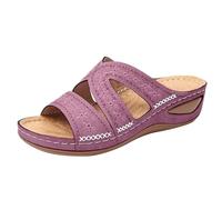 Sandales Et Mules Pour Femme En Cuir Chaussures Orthopédique Femme Nu Pieds Confort Chic Ete Léger Claquettes Avec Boucle Sandale Fille Chaussure Compensee Bout Ouvert Sandales De Marche De Plage