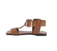 Sandales et Mules Pour Femme Pieds Larges Women's Sandals Summer Square Toe Flat Roman Sandals Fashionable And Comfortable Outdoor Light Casual Chaussure Confort Femme Sandales (Brown 42)