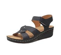 Sandales et Nu-Pieds Bohême Femme ete Confortable Talon Bloc Chaussures de Marche Fleurs Antidérapantes Respirantes Sandale Bout Ouvert et Plateforme Comfy Sandale Ventes Flash du jour et Soldes