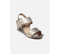 CAPRICE Sandales à Talon Femme en Cuir avec Semelle intérieure, Métallique (Platin Metal.), 38,5 EU