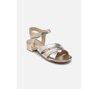 CAPRICE sandale femme à talon en cuir, Métallisé (LT.GOLD COMB), 41 EU
