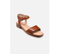 CAPRICE Sandales femme plates en cuir Festives, Marron (Cognac Nappa), 37 EU