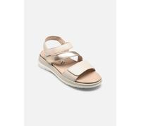 CAPRICE sandale plate femme en cuir, Blanc (OFFWH/LT GOLD), 41 EU