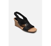 Clarks Femme Kyarra Aster Sandale cale, Cuir Noir, 37 EU