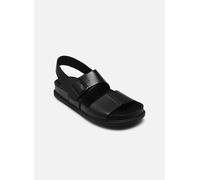 Clarks Homme Torford Strap Sandale Plate, Black Leather, 41 EU