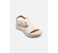 Jana Coshy sandales femme plates avec fermeture velcro confortables, Beige, 42 EU