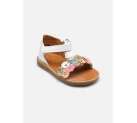 Sandales et nu-pieds Pom d Api Poppy Strass Flowers pour Enfant 27 Blanc