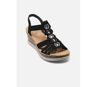 Rieker Sandales compensées 619B2-00 pour femme noir 38 EU