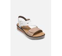 Rieker Damen Keil-Sandaletten Weiß/Beige