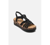 Rieker Femme V3902 Sandales compensées, Noir, 37 EU