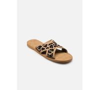 Roxy - Sandales légères - Andreya Leo Sandal Leopard Print pour Femme en Cuir - Taille 8,5 US - Marron Marron 8,5 US
