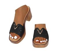 Sandales été hauts, compensés, épais, pantoufles bouche de poisson, pantoufles semelle épaisse sandales largespour femme qui travaille debout Sandale femme pailletée à strass talon haut pour fête