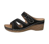 Sandales Été Plateforme Confortable, Chaussons Plats Décontractés Bout Ouvert, Tongs Tendance pour Plage, Balades en Ville et Moments de Détente