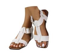 Sandales été Women's Flat Belt Hollow Lightweight Comfortable Beach Casual Sandals sandales larges pour femme qui travaille debout minimaliste en cuir véritable sans couture pour pied sensible