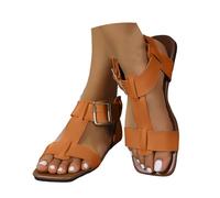 Sandales été Women's Flat Belt Hollow Lightweight Comfortable Beach Casual Sandals sandales larges pour femme qui travaille debout minimaliste en cuir véritable sans couture pour pied sensible