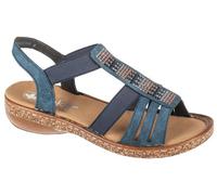 Rieker Sandales pour femme 628G9 Bleu Taille 37 EU