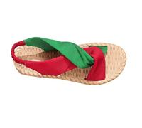 Sandales Femme | Bout Ouvert, Brides Croisées Torsadées, Bride Arrière Slingback, Semelle Plate à Bord Tressé, Dessus Imprimé Ou Floral | Nu-Pieds Décontractés, Chaussures Ouvertes pour Plage, Sortie