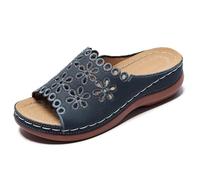 Sandales Femme Chaussure D Ete Sandale Cuir Orthopedique Mariage Soirée Été Confortable Compensées Tong Piscine À Bride Entre Les Orteils Plates Plage Claquette Orthopédique Florales