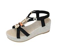 Sandales Femme Chaussure Femme Sandales Confort Espadrille Compensées Plateforme Pieds Larges Cuir Été Confortable Rouge Blanches Plage Blanche Bride Talon Sandale 40 Chaussures Compensee Eté Ete