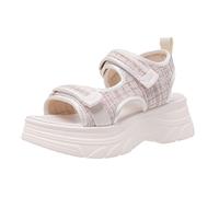 Sandales Femme Compensées Chaussure Femme Ete Chic Arrivée Nouveau Décontracté Femmes Sport Sandale en Cuir Semelles Épaisses Semelles Ondulées Dame Plage Sandals Randonnée Mules (Beige 37)