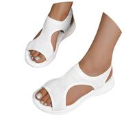 Sandales Femme Confort Été 2025 Orthopédiques Plates Bout Ouvert Sandales Respirantes Antidérapantes Décontractées pour Plage Balade Ville Chaussures Mode Légères