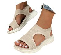Sandales Femme Confort Été 2025 Orthopédiques Plates Bout Ouvert Sandales Respirantes Antidérapantes Décontractées pour Plage Balade Ville Chaussures Mode Légères