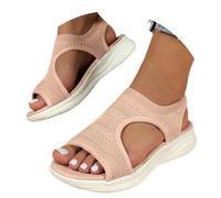 Sandales Femme Confort Été 2025 Orthopédiques Plates Bout Ouvert Sandales Respirantes Antidérapantes Décontractées pour Plage Balade Ville Chaussures Mode Légères