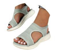 Sandales Femme Confort Été 2025 Orthopédiques Plates Bout Ouvert Sandales Respirantes Antidérapantes Décontractées pour Plage Balade Ville Chaussures Mode Légères