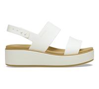 Crocs Sandales Brooklyn mat enveloppant compensé bas Chalk/Tan 36-37 EU Femme