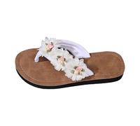 Sandales Femme Été Blanche Sandales De Trekking Pieds Nus Avec Sangle Réglable Sandales Femme Été Mode Orthopedique Slides Avec Support Confortable Plantar Fasciite Léger Sandale De Sangles Réglables