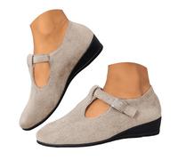 Sandales Femme été Compensées Chaussons Bohême Fermé Pantoufles Compensées Chaussons Chic Simple Elégante Confortables Sandales Léger Décontracté Respirant Sandale pour Vacances Marche (Beige, 37)