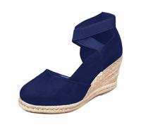 Sandales Femme Été Confortable,Chaussure Compensee Femmes,Danse Mariée P2Mps Talons Épais Brides Talons Hauts Traditionnels Fête Élégantes Octobre,Mules Bout Ouvert Grande Adhérence Marcher