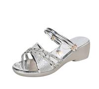 Sandales Femme Été Confortable Chaussure Orthopédiques Pour Femmes Décontracté Confort Croisé Cheville Élastique Sangle Une Bande Sandales D’Été Plates Chaussures Mode Bohême Grande Taille