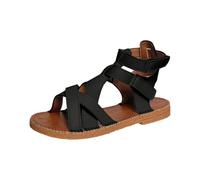 Sandales Femme Été Confortable Chaussure Plates Pour Femmes Décontracté Confortable Croisé Cheville Élastique Sangle Une Bande Sandales D’Été Plates Chaussures Mode Bohême Grande Taille