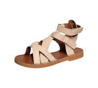 Sandales Femme Été Confortable Chaussure Plates Pour Femmes Décontracté Confortable Croisé Cheville Élastique Sangle Une Bande Sandales D’Été Plates Chaussures Mode Bohême Grande Taille