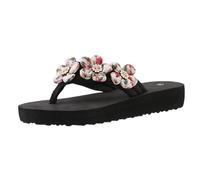 Sandales Femme Été Confortable Chaussures Chaussons D'Été pour Femmes Belles Claquettes Ouvertes À Bout Fleurs Parfaites pour Sorties Décontractées