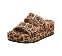 Sandales Femme Été Confortable Compensee Chaussure Mariage pour Femmes Ete Plates Soutien De La Voûte Plantaire Cuir Mules Mule Mode Fabriqué en Italie Nu Pieds Doré Printemps