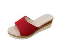 Sandales Femme éTé Confortable Cuir,Chaussures compensées pour Femmes,Pantoufles décontractées,Sandales Classiques Femmes