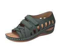 Sandales Femme été Confortable Cuir Chaussures Orthopédique De Randonnée Femme Confort Chic Ete Respirantes Tongs Mode Femme Basket Ouverte Femme Sandale Décontractées Plateforme Pantoufles