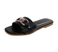 Sandales Femme Été Confortable en Cuir Plates Orthopédique Chaussons Décontracté Sandales et Mules pour Femmes Randonnee Tongs Pantoufles pour Douche Piscine Plage
