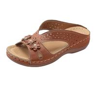 Sandales Femme Été Confortable Ete Chic Sandales Orthopédique Plateforme Chaussure Chaussons Compensées Anti-Dérapant Mules Bout Ouvert Pantoufles Claquettes Léger Chaussures De Plage