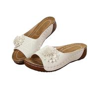 Sandales Femme Été Confortable Ete Chic Sandales Orthopédique Plateforme Chaussure Chaussons Compensées Anti-Dérapant Mules Bout Ouvert Pantoufles Claquettes Léger Chaussures De Plage