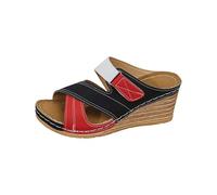 Sandales Femme Été Confortable Ete Mode Orthopédique Anti-Dérapant Chaussure Claquettes Compensées Plateforme Chaussures De Plage Bout Ouvert Mules Chaussons Respirantes Pantoufles