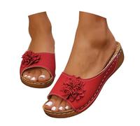 Sandales Femme Été Confortable Mules en Cuir Mode Bout Ouvert Compensées Plateforme Pantoufles Premium Orthopédiques Chaussons Dame Fines