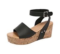Sandales Femme été Confortable Orthopédique Bout Ouvert Chaussures Antidérapant Respirantes DéContractéEs Sandal de plage Leger Boho Platform Sandals avec Talon Bloc (40)