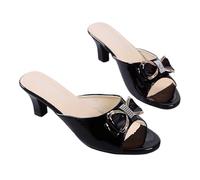 Sandales Femme éTé Confortable,Pantoufles d'été pour Femmes,nœud Papillon,Bouche de Poisson,Strass,Talon Moyen,Sandales décontractées Un Usage Quotidien,Une Sortie à la Plage