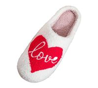 Sandales Femme éTé Confortable Pantoufles d'hiver en coton douces pour couple confort intérieur maison cadeau Saint-Valentin (Red, 45)
