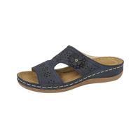 sandales femme été confortable sandale women Summer Flower Sewing Solid Color Shallow Mouth Round Head Casual Fashion Women's Shoes Wedge Heel Sandals Cuissardes Noires Pour Femmes Larges (Blue, 41)